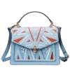 首图 Patterned blue leather crossbody bag, plain background