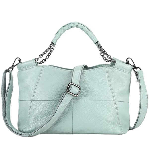 首图 Vintage light blue leather hobo bag, studio shot