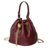 首图 Leather bucket bag multi-angle collage, different color options