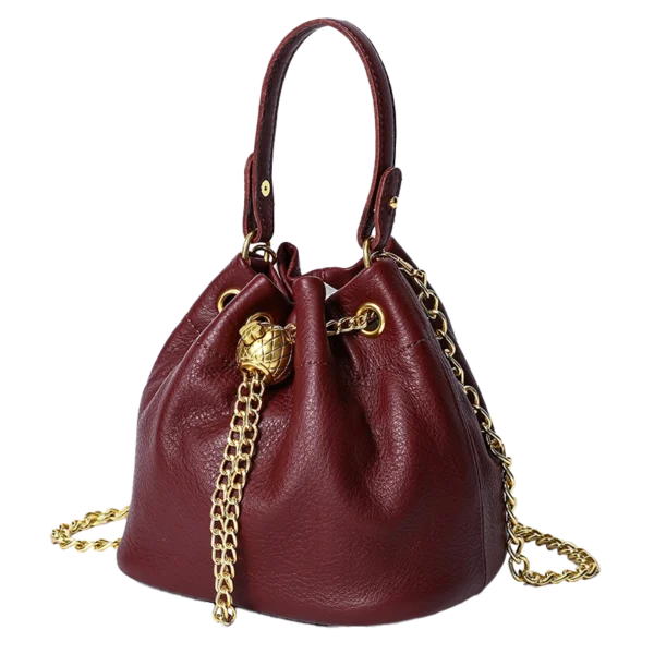 首图 Leather bucket bag multi-angle collage, different color options