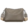 首图 Grey leather hobo bag 4-angle collage, front/side/inner views