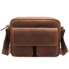 首图 Vintage brown leather laptop briefcase with multiple pockets