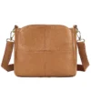 首图白底图 Classic tan brown leather crossbody bag, studio shot