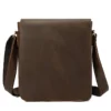 首图白底图 Vintage brown leather briefcase, white background