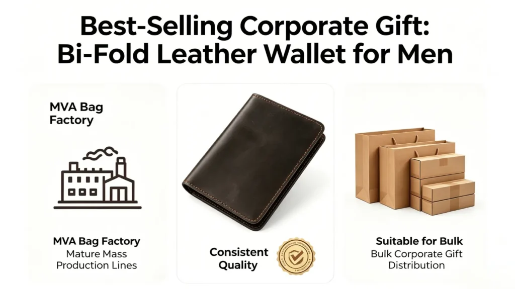 bi-fold leather wallet for men