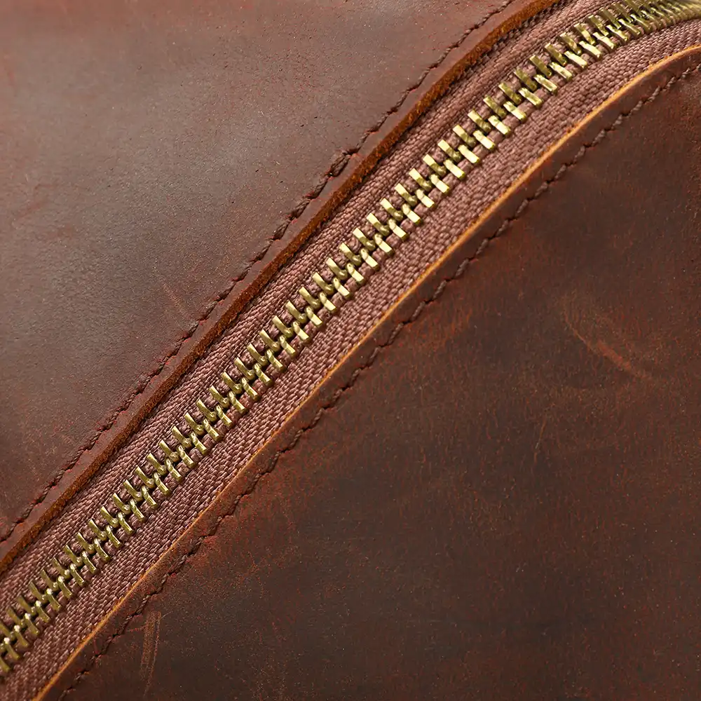 Detailed Display of the Leather Toiletry Bag