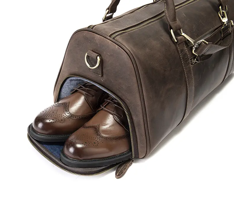 spacious interior genuine cowhide travel tote bag bulk for european retailers