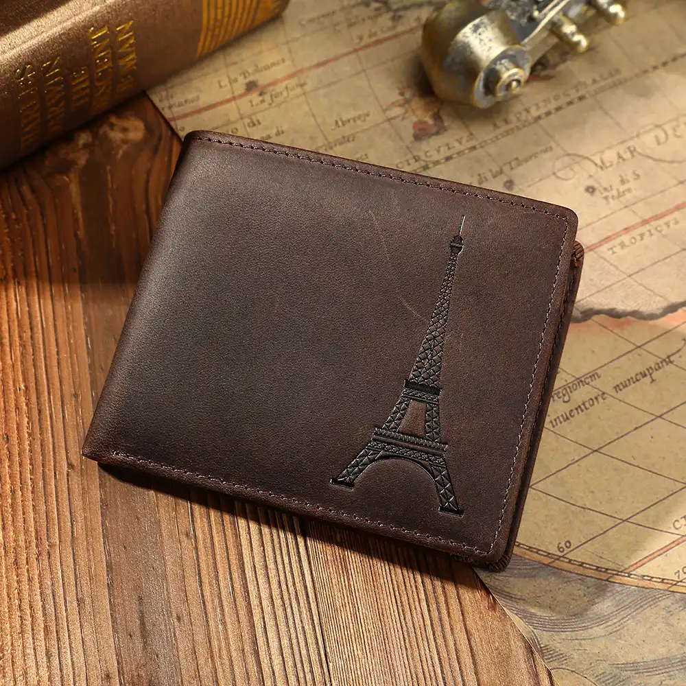 colored crazy horse leather wallet made by our factory