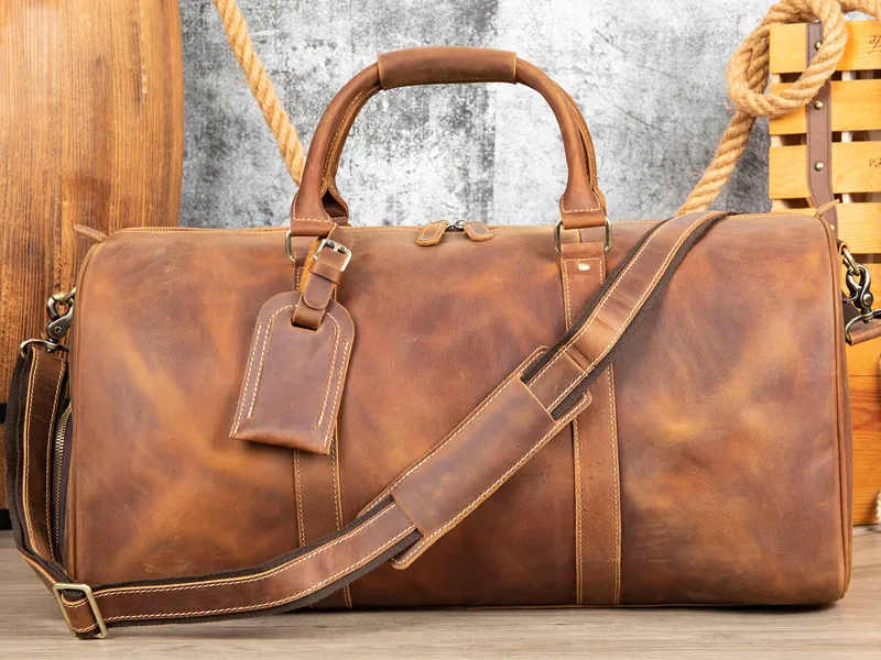 leather tote travel