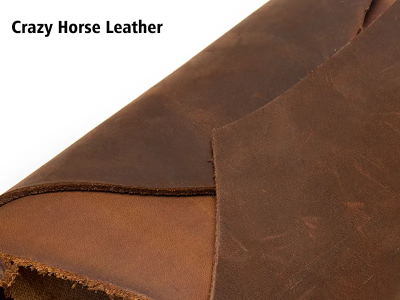 Crazy horse top‑grain cowhide leather texture, genuine leather raw material