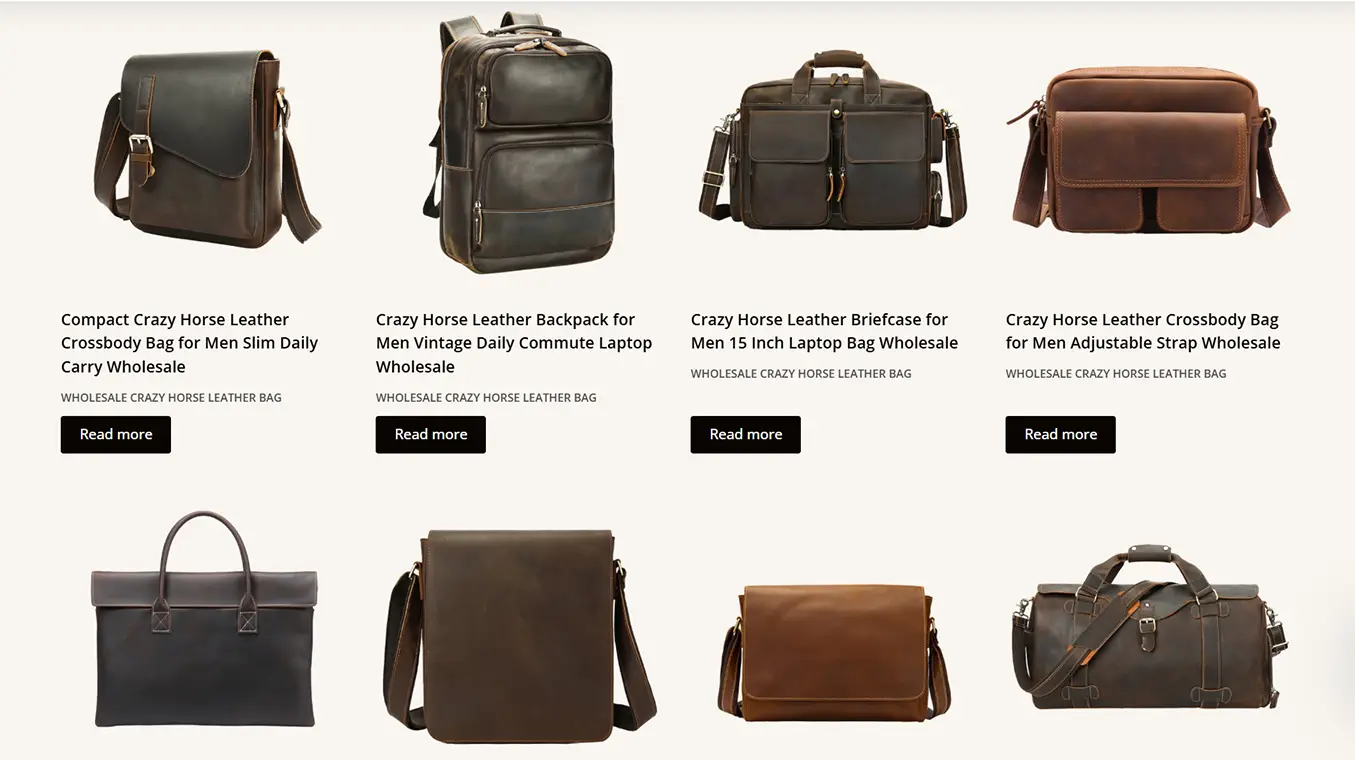 Wholesale Crazy Horse Leather Bags