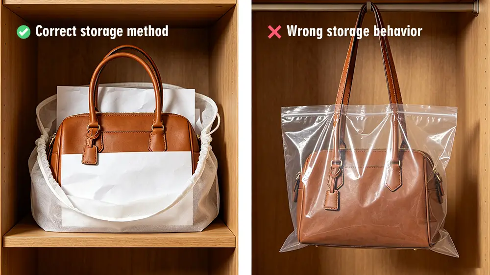 Genuine leather bag correct and wrong storage anti‑mold anti‑deformation guide