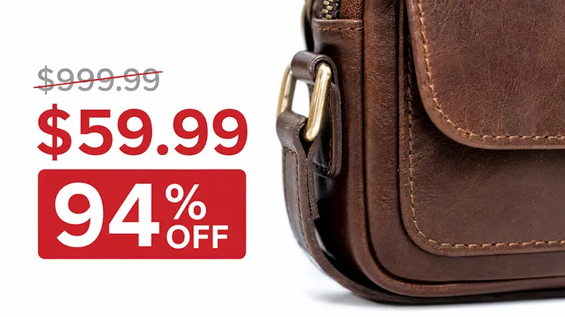 Fake inflated original prices create false bargain feeling for shoppers.