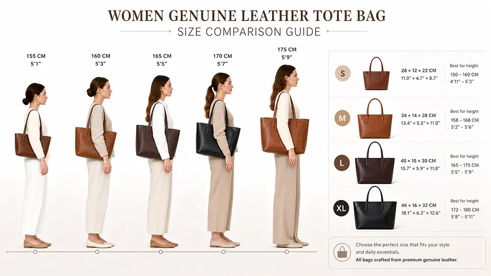 Genuine leather tote bag