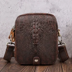 Wholesale Brown Crocodile Print Leather Shoulder Bag OEM Wholesale brown crocodile print leather shoulder bag OEM supplier