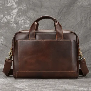 Wholesale Brown Leather Briefcase Bag for Men Wholesale brown leather briefcase bag for men custom logo supplier