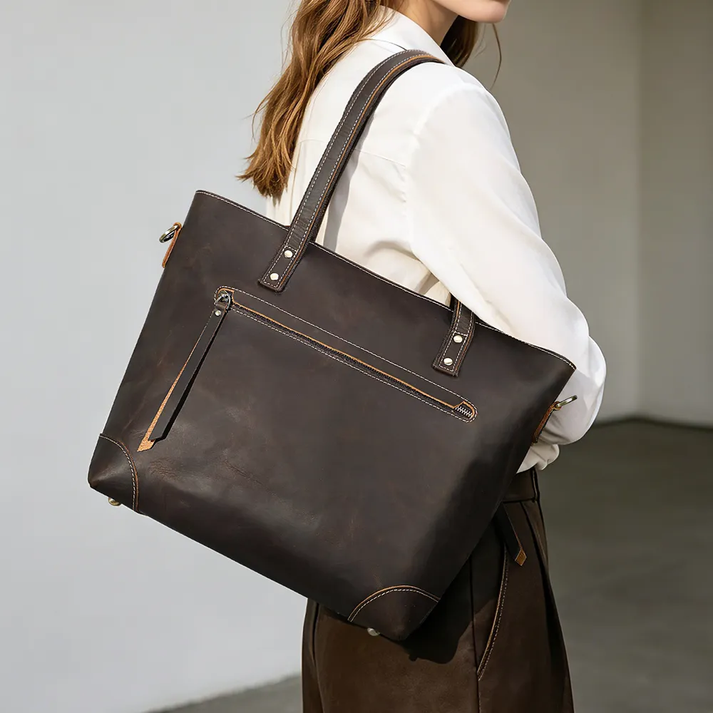 best size leather tote bag