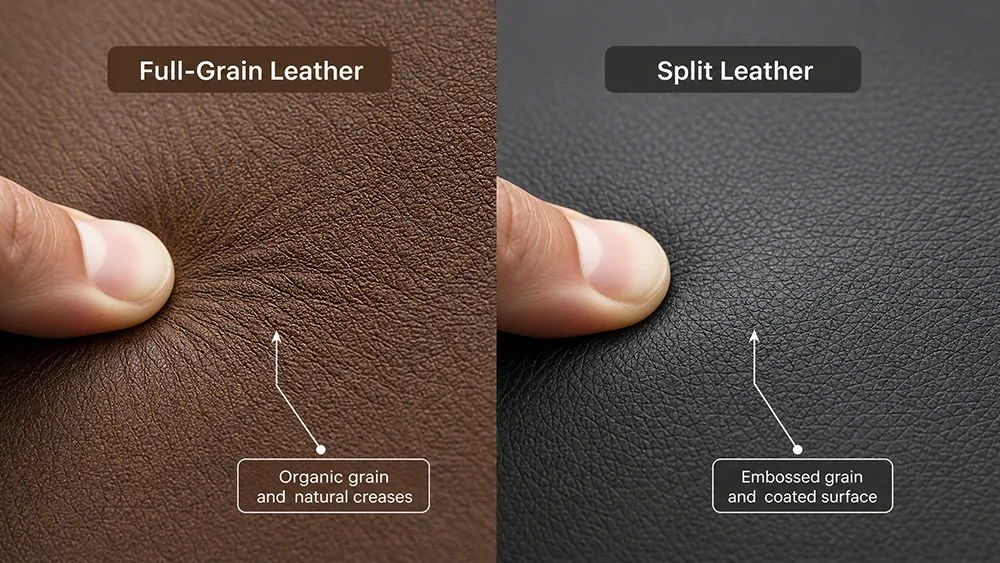full‑grain leather