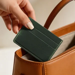 genuine leather card holder Leather Card Holder For Men | 5 Colors Slim Crazy Horse Top Grain Cowhide Card Wallet