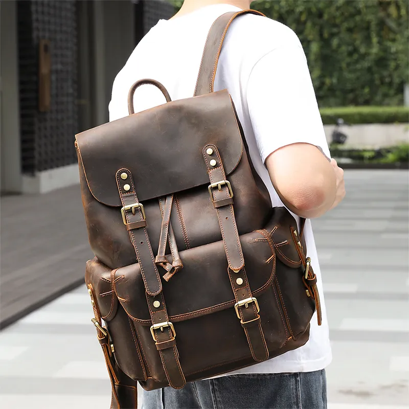 Crazy Horse Leather Backpack