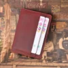 Red PK-103 Crazy Horse leather card holder showing card slots