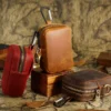 wholesale Crazy Horse leather utility pouch PL-117 in multiple colors