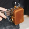 Crazy Horse leather utility pouch PL-117 attached to a belt