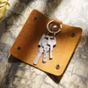 Wholesale Crazy Horse leather key holder PY-017 opened with key ring