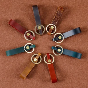 Crazy Horse leather keychain PY-021 color and embossed options
