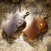 Brown and coffee PY-022 Crazy Horse leather key holder wallets