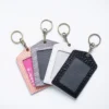 Leather ID badge holder PY-024 crocodile-embossed color variants