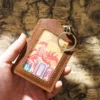 Leather ID badge holder PY-024 transparent front card window