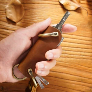 Handheld PY-025 Crazy Horse leather key organizer