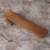 Brown T29 Crazy Horse leather zipper pen pouch