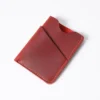 Wholesale Crazy Horse leather card holder PK-126 red front and back view