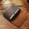 Wholesale Crazy Horse leather passport holder PH-106 brown interior with passport pocket