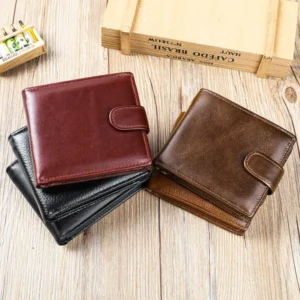 Wholesale genuine leather RFID blocking wallets in custom colors OEM ODM