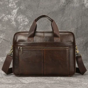 Wholesale handcrafted genuine leather business briefcase custom logo supplier