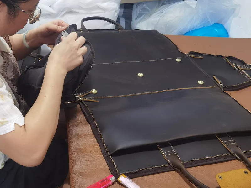 custom crazy horse leather bag OEM