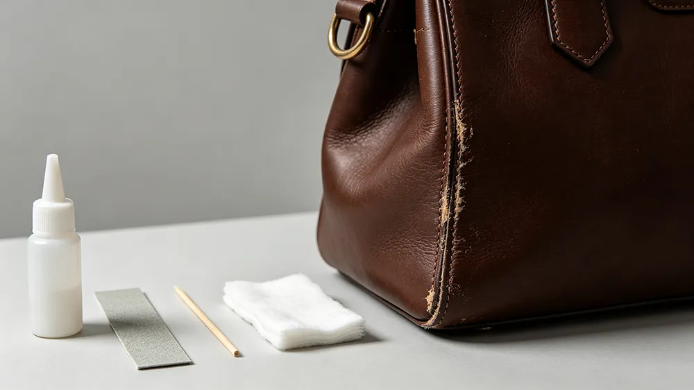 genuine leather bag edge repair: fix cracked leather bag edge coating