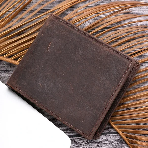 Wholesale crazy horse leather RFID card holder wallet for men