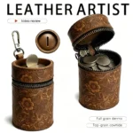 crazy horse leather cylindrical coin purse