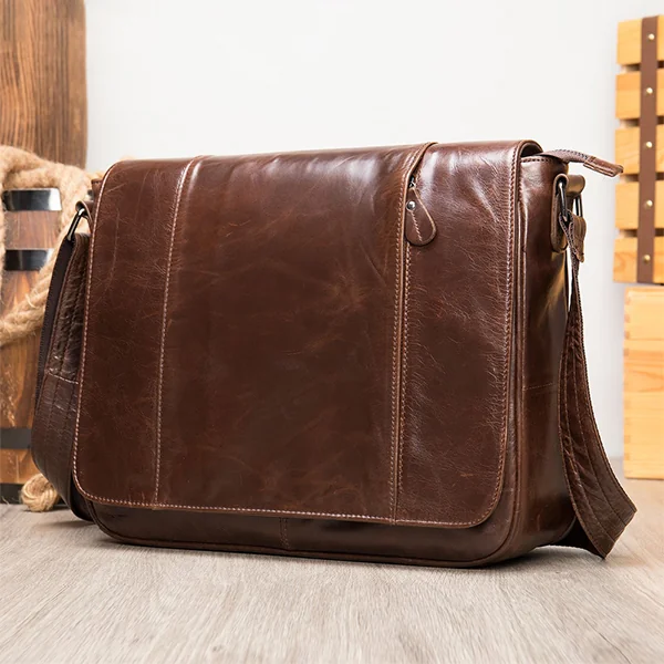 wholesale large brown leather messenger bag