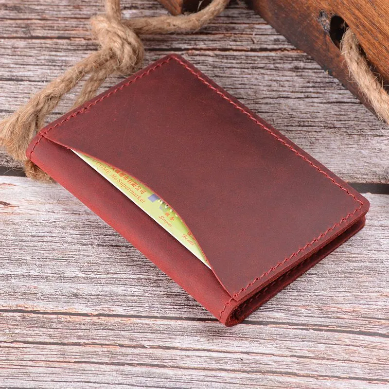 Wholesale Leather Card Holder in Crazy Horse Cowhide for Credit Cards | Custom OEM Supplier - Image 3