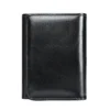 Black trifold leather wallet 1135 front view