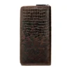 back view of crocodile embossed leather clutch wallet 1232