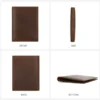 Coffee Crazy Horse leather passport cover 1368 front side back and bottom views