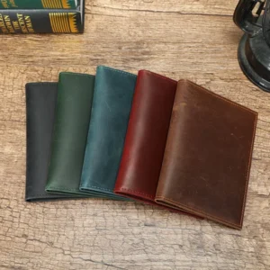 Custom passport cover 1368 in five Crazy Horse leather colors
