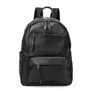 2281 Black Cowhide Laptop Backpack Black backpack bulk style 2281 in cowhide