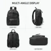 Black cowhide backpack style 2281 front side rear and base views